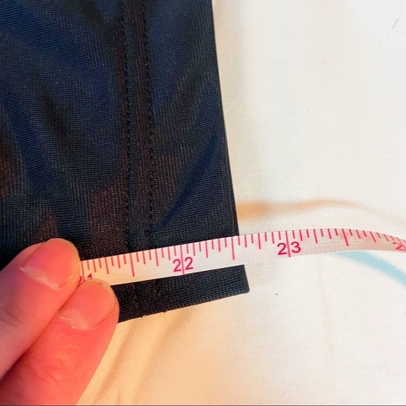 Adidas three stripe black blue cinch waist cropped athletic pants S - Picture 9 of 10